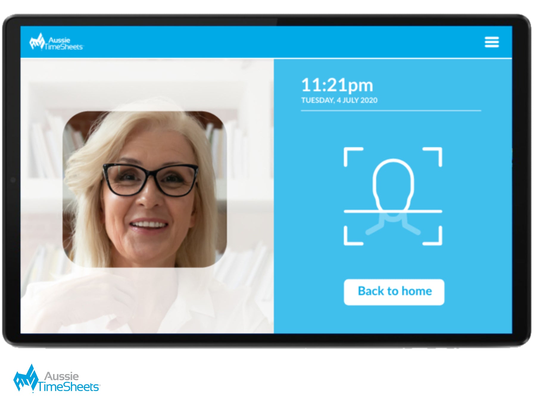 Aussie Time Clock Kiosk, Facial Recognition App