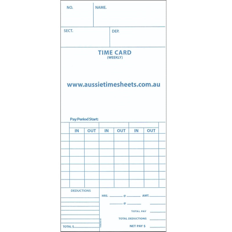 Time Cards - Aussie Time Sheets